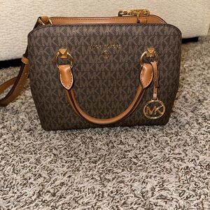 Michael Kors Brown Mini Bag with Gold Accents